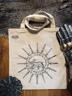 Jutebeutel Hase und Schwerter